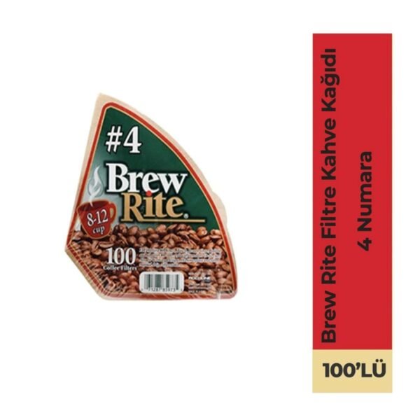 Brew Rite 4 Numara Filtre Kahve Kağıdı 100 Adet - Beyaz